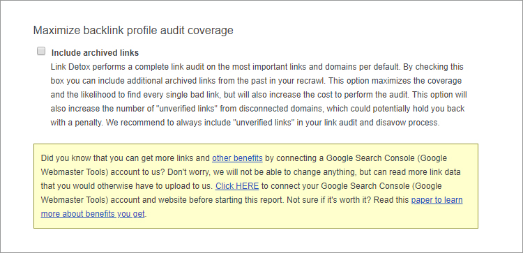 Maximum Backlink Profile Audit Coverage