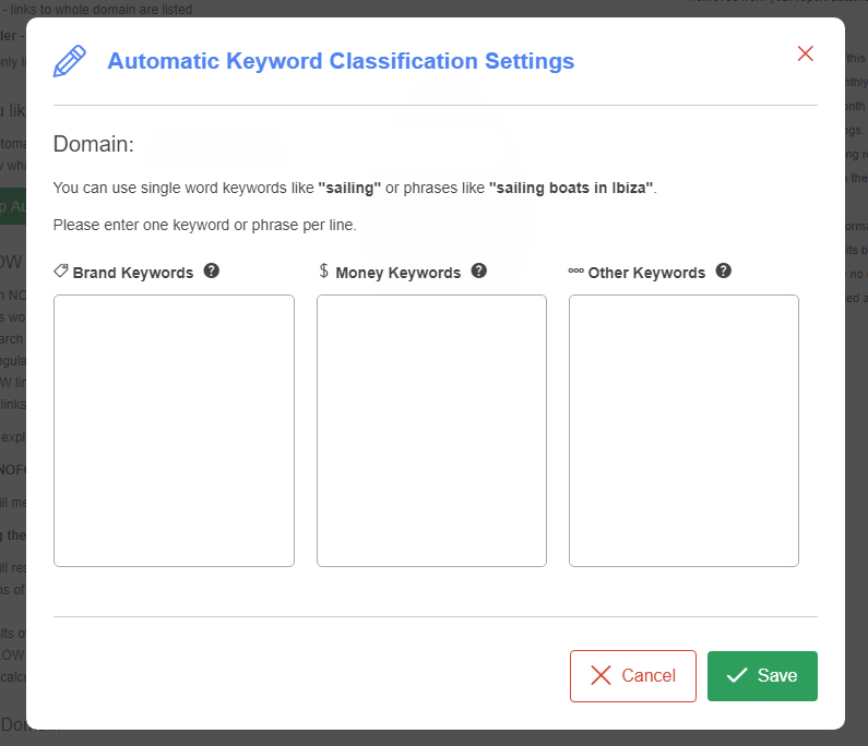 Automatic Keyword Classification