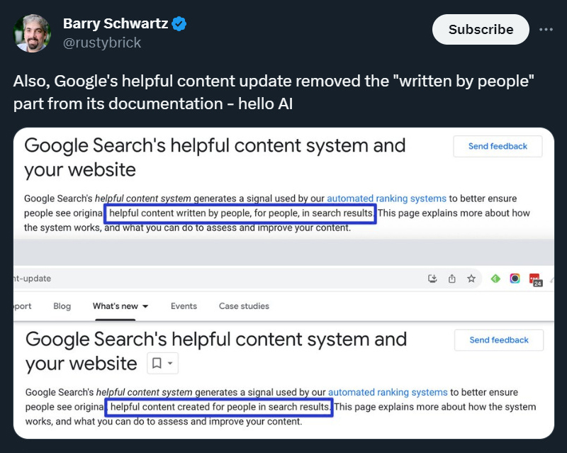helpful content written by people, for people, in search results
